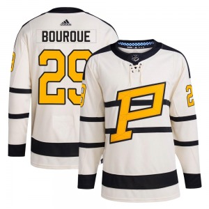 Youth Phil Bourque Pittsburgh Penguins Adidas Authentic Cream 2023 Winter Classic Jersey