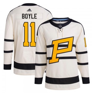 Youth Brian Boyle Pittsburgh Penguins Adidas Authentic Cream 2023 Winter Classic Jersey