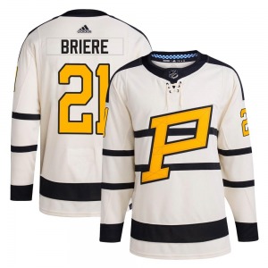 Youth Michel Briere Pittsburgh Penguins Adidas Authentic Cream 2023 Winter Classic Jersey