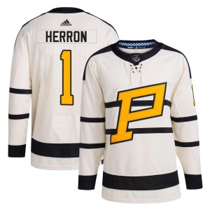 Youth Denis Herron Pittsburgh Penguins Adidas Authentic Cream 2023 Winter Classic Jersey