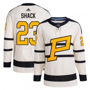Youth Eddie Shack Pittsburgh Penguins Adidas Authentic Cream 2023 Winter Classic Jersey