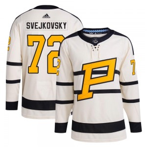 Youth Lukas Svejkovsky Pittsburgh Penguins Adidas Authentic Cream 2023 Winter Classic Jersey