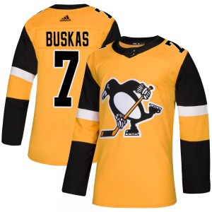 Youth Rod Buskas Pittsburgh Penguins Adidas Authentic Gold Alternate Jersey