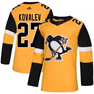 Youth Alex Kovalev Pittsburgh Penguins Adidas Authentic Gold Alternate Jersey