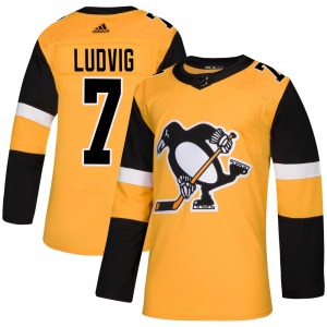 Youth John Ludvig Pittsburgh Penguins Adidas Authentic Gold Alternate Jersey