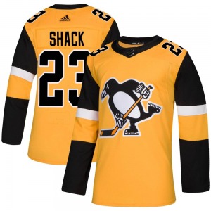 Youth Eddie Shack Pittsburgh Penguins Adidas Authentic Gold Alternate Jersey