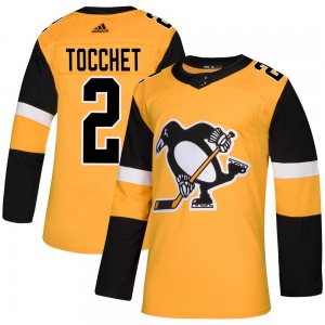Youth Rick Tocchet Pittsburgh Penguins Adidas Authentic Gold Alternate Jersey