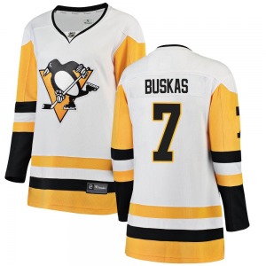 Women's Rod Buskas Pittsburgh Penguins Fanatics Branded Breakaway White Away Jersey