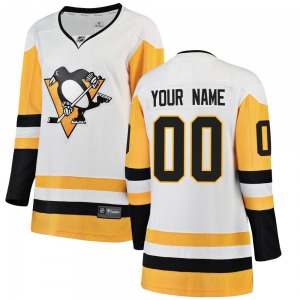 Women's Custom Pittsburgh Penguins Fanatics Branded Breakaway White Custom Away Jersey