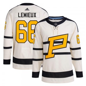 Mario Lemieux Pittsburgh Penguins Adidas Authentic Cream 2023 Winter Classic Jersey
