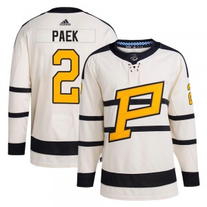 Jim Paek Pittsburgh Penguins Adidas Authentic Cream 2023 Winter Classic Jersey