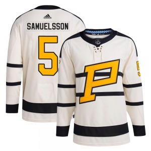 Ulf Samuelsson Pittsburgh Penguins Adidas Authentic Cream 2023 Winter Classic Jersey