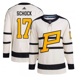 Ron Schock Pittsburgh Penguins Adidas Authentic Cream 2023 Winter Classic Jersey