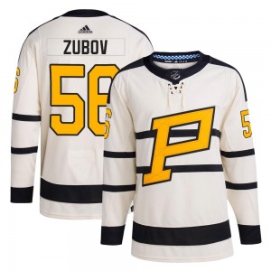 Sergei Zubov Pittsburgh Penguins Adidas Authentic Cream 2023 Winter Classic Jersey