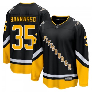 Youth Tom Barrasso Pittsburgh Penguins Fanatics Branded Premier Black 2021/22 Alternate Breakaway Player Jersey