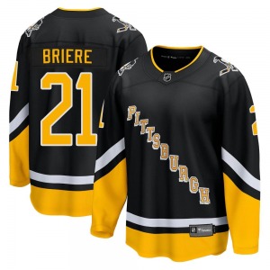 Youth Michel Briere Pittsburgh Penguins Fanatics Branded Premier Black 2021/22 Alternate Breakaway Player Jersey