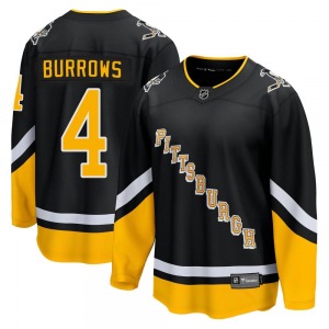 Youth Dave Burrows Pittsburgh Penguins Fanatics Branded Premier Black 2021/22 Alternate Breakaway Player Jersey