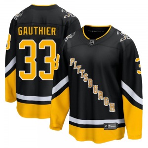 Youth Taylor Gauthier Pittsburgh Penguins Fanatics Branded Premier Black 2021/22 Alternate Breakaway Player Jersey