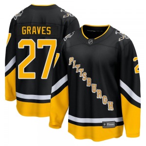 Youth Ryan Graves Pittsburgh Penguins Fanatics Branded Premier Black 2021/22 Alternate Breakaway Player Jersey