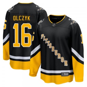 Youth Ed Olczyk Pittsburgh Penguins Fanatics Branded Premier Black 2021/22 Alternate Breakaway Player Jersey