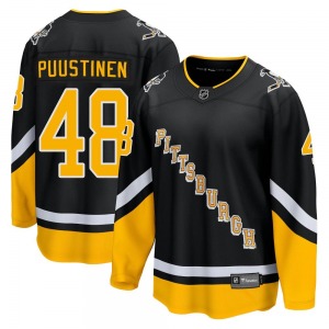 Youth Valtteri Puustinen Pittsburgh Penguins Fanatics Branded Premier Black 2021/22 Alternate Breakaway Player Jersey