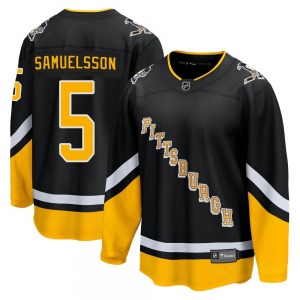 Youth Ulf Samuelsson Pittsburgh Penguins Fanatics Branded Premier Black 2021/22 Alternate Breakaway Player Jersey