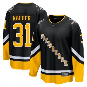 Youth Ludovic Waeber Pittsburgh Penguins Fanatics Branded Premier Black 2021/22 Alternate Breakaway Player Jersey