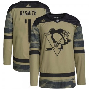 Casey DeSmith Pittsburgh Penguins Adidas Authentic Camo Military Appreciation Practice Jersey