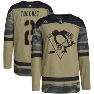 Rick Tocchet Pittsburgh Penguins Adidas Authentic Camo Military Appreciation Practice Jersey
