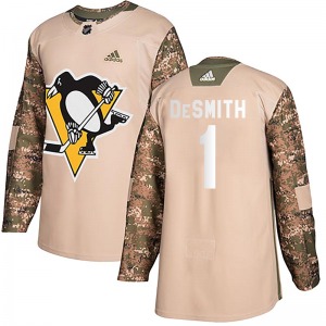 Youth Casey DeSmith Pittsburgh Penguins Adidas Authentic Camo Veterans Day Practice Jersey
