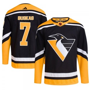 Rod Buskas Pittsburgh Penguins Adidas Authentic Black Reverse Retro 2.0 Jersey