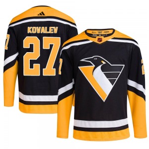 Alex Kovalev Pittsburgh Penguins Adidas Authentic Black Reverse Retro 2.0 Jersey