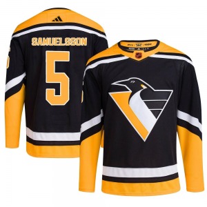 Ulf Samuelsson Pittsburgh Penguins Adidas Authentic Black Reverse Retro 2.0 Jersey