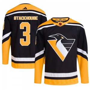 Ron Stackhouse Pittsburgh Penguins Adidas Authentic Black Reverse Retro 2.0 Jersey