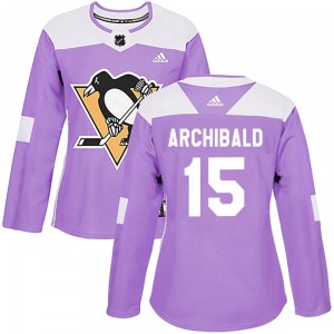 Women's Josh Archibald Pittsburgh Penguins Adidas Authentic Purple Fights Cancer Practice Jersey