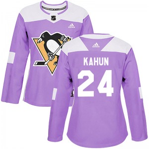 Women's Dominik Kahun Pittsburgh Penguins Adidas Authentic Purple Fights Cancer Practice Jersey