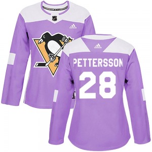 Women's Marcus Pettersson Pittsburgh Penguins Adidas Authentic Purple Fights Cancer Practice Jersey