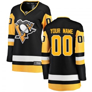 Women's Custom Pittsburgh Penguins Fanatics Branded Breakaway Black Custom Home Jersey