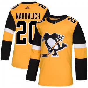 Peter Mahovlich Pittsburgh Penguins Adidas Authentic Gold Alternate Jersey
