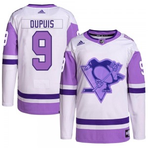 Youth Pascal Dupuis Pittsburgh Penguins Adidas Authentic White/Purple Hockey Fights Cancer Primegreen Jersey
