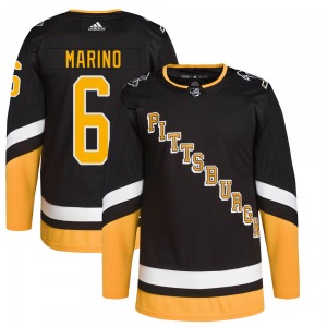 John Marino Pittsburgh Penguins Adidas Authentic Black 2021/22 Alternate Primegreen Pro Player Jersey