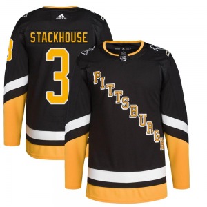 Ron Stackhouse Pittsburgh Penguins Adidas Authentic Black 2021/22 Alternate Primegreen Pro Player Jersey