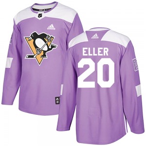 Youth Lars Eller Pittsburgh Penguins Adidas Authentic Purple Fights Cancer Practice Jersey