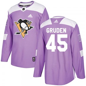 Youth Jonathan Gruden Pittsburgh Penguins Adidas Authentic Purple Fights Cancer Practice Jersey