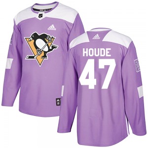 Youth Samuel Houde Pittsburgh Penguins Adidas Authentic Purple Fights Cancer Practice Jersey