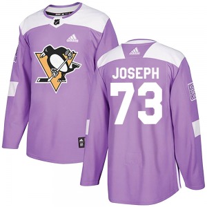 Youth Pierre-Olivier Joseph Pittsburgh Penguins Adidas Authentic Purple Fights Cancer Practice Jersey