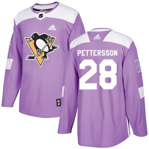 Youth Marcus Pettersson Pittsburgh Penguins Adidas Authentic Purple Fights Cancer Practice Jersey