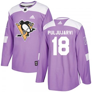 Youth Jesse Puljujarvi Pittsburgh Penguins Adidas Authentic Purple Fights Cancer Practice Jersey