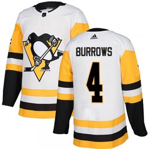 Dave Burrows Pittsburgh Penguins Adidas Authentic White Away Jersey