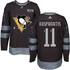 Darius Kasparaitis Pittsburgh Penguins Authentic Black 1917-2017 100th Anniversary Jersey